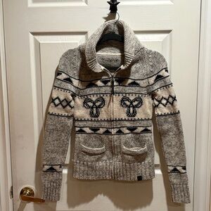 TNA Black and Cream Patterned Cardigan